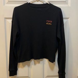 Billabong Long Sleeve Black Crop Top
